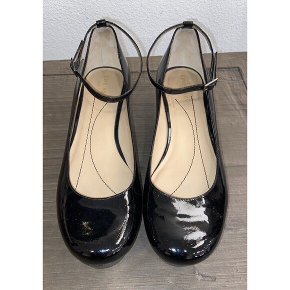 KATE SPADE Women's Black Patent Leather Abigail Platform Wedge Pumps 8.5 - Picture 1 of 16